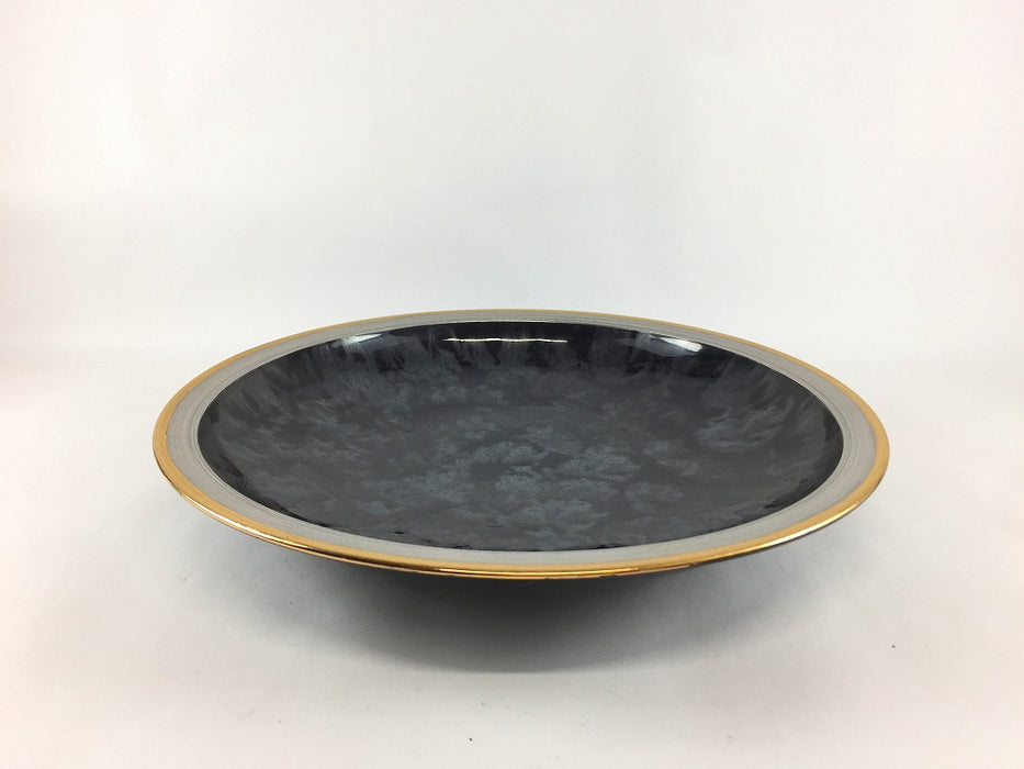 【SALE】230リムプレート　黒結晶金銀　23cm　有田焼【訳あり】