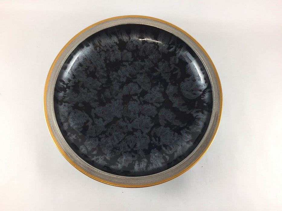 【SALE】230リムプレート　黒結晶金銀　23cm　有田焼【訳あり】