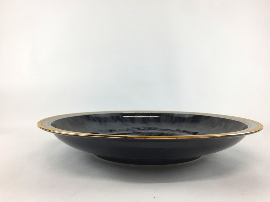 【SALE】230リムプレート　黒結晶金銀　23cm　有田焼【訳あり】