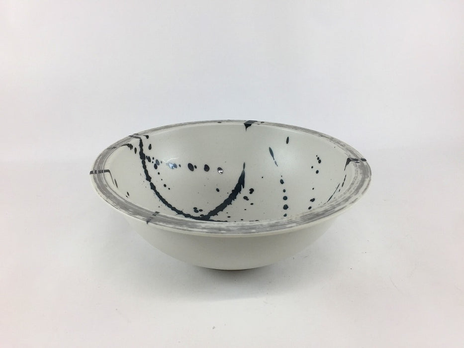 【SALE】160リムボウル　墨トバシ銀ハケ　16cm　有田焼【訳あり】