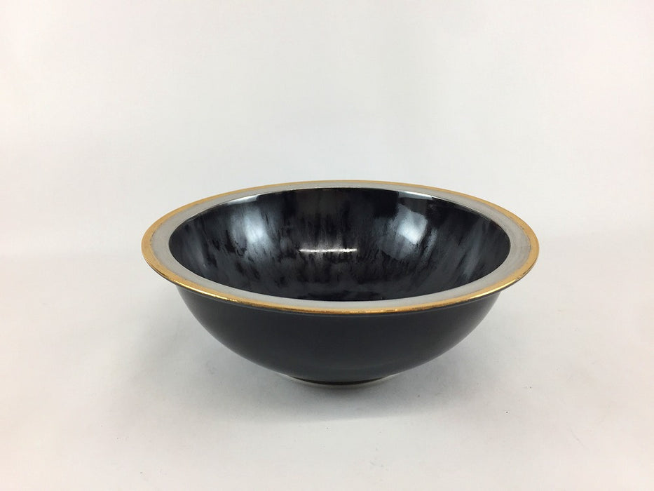 【SALE】160リムボウル　黒結晶金銀スジ　16cm　有田焼【訳あり】