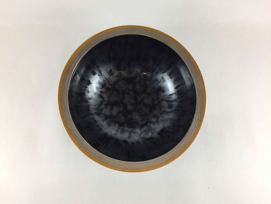 【SALE】160リムボウル　黒結晶金銀スジ　16cm　有田焼【訳あり】