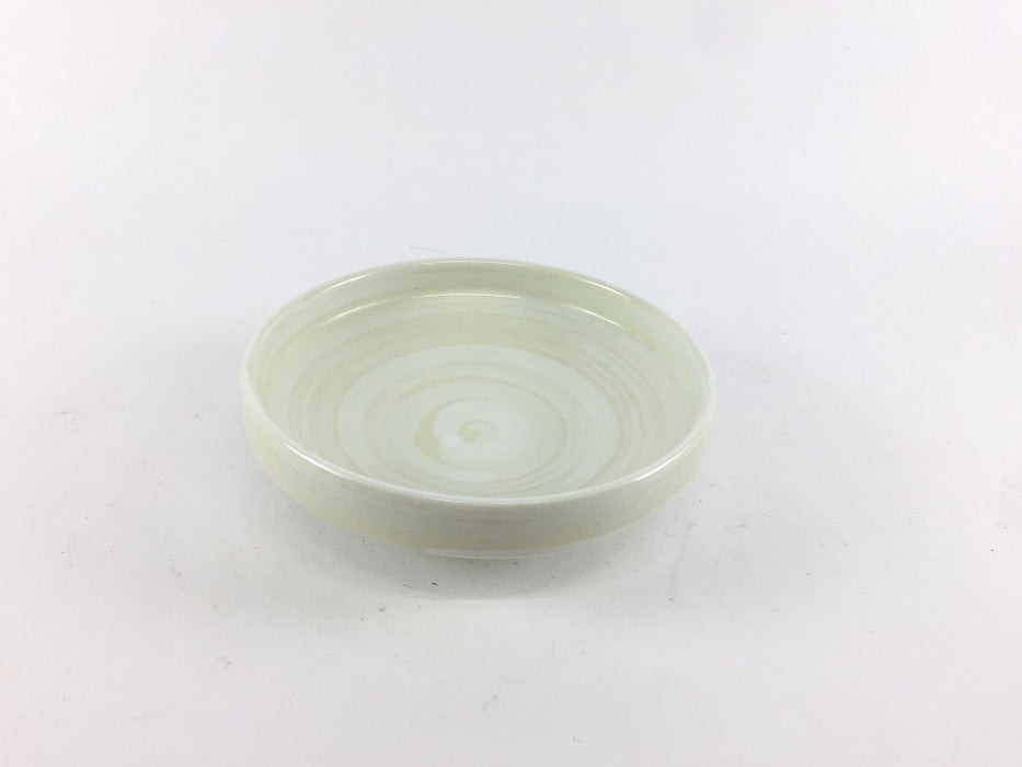 【SALE】アイボリーマット白刷毛　渕立小皿　9.5cm　有田焼【訳あり】(j.R)
