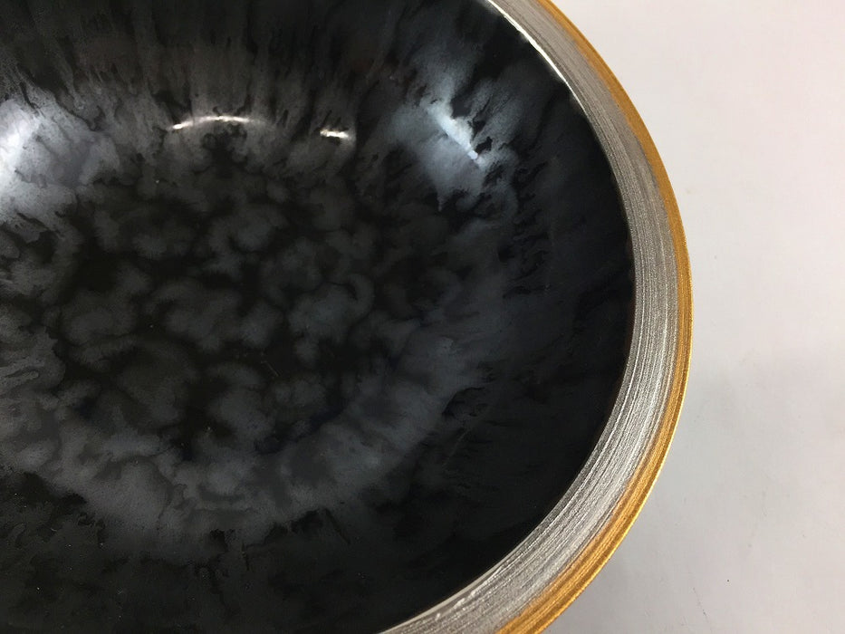 【SALE】160リムボウル　黒結晶金銀スジ　16cm　有田焼【訳あり】