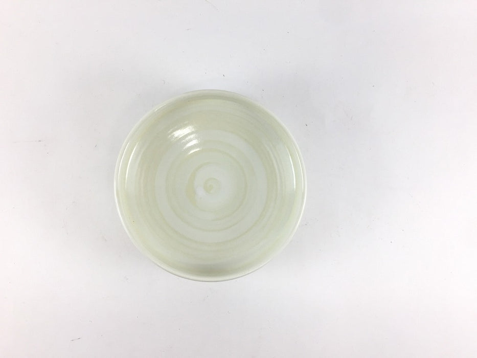 【SALE】アイボリーマット白刷毛　渕立小皿　9.5cm　有田焼【訳あり】(j.R)