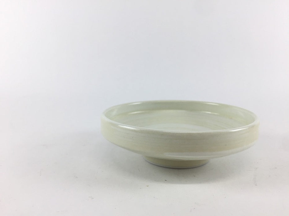 【SALE】アイボリーマット白刷毛　渕立小皿　9.5cm　有田焼【訳あり】(j.R)