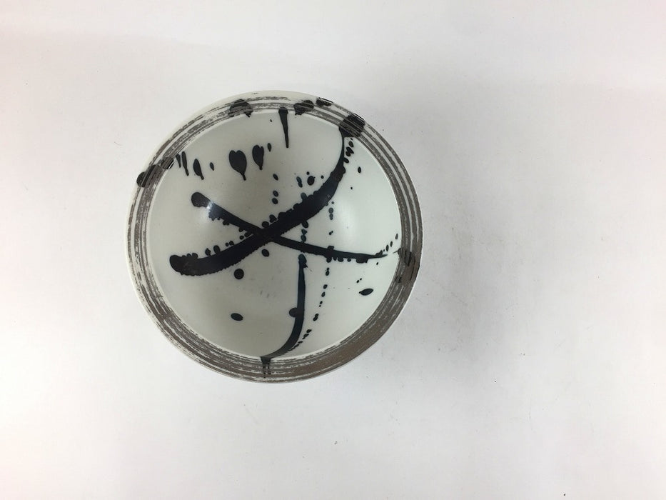 【SALE】130リムボウル　墨トバシ銀ハケ　13cm　有田焼【訳あり】