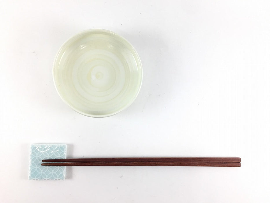 【SALE】アイボリーマット白刷毛　渕立小皿　9.5cm　有田焼【訳あり】(j.R)
