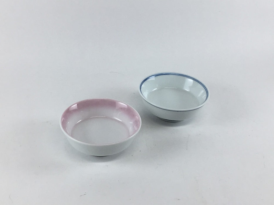 【SALE】7.5cm千代口　(ピンク吹/青筋)　波佐見焼【訳あり】(j.R)