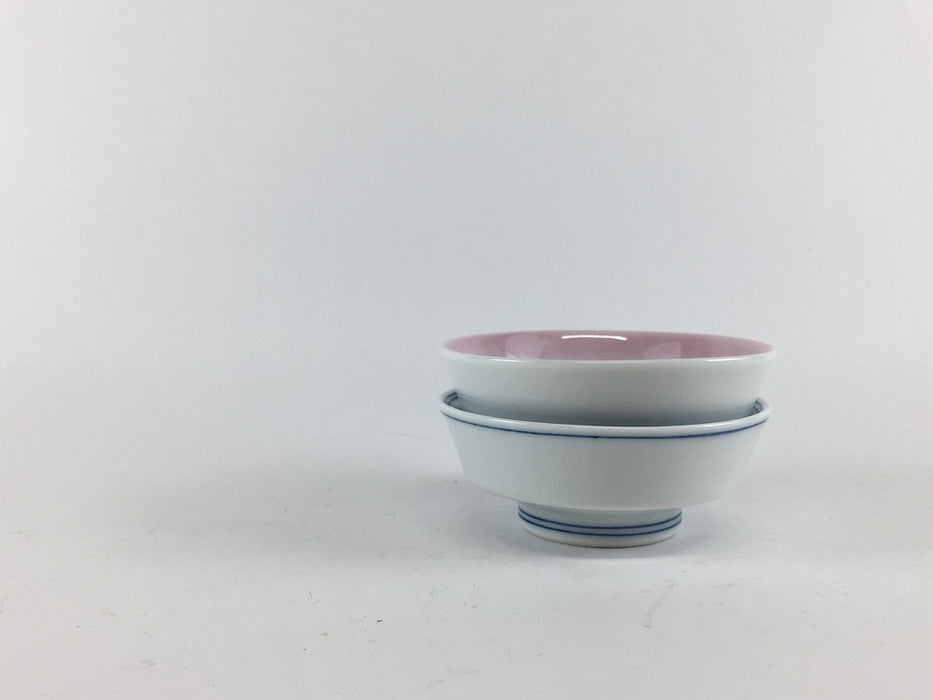 【SALE】7.5cm千代口　(ピンク吹/青筋)　波佐見焼【訳あり】(j.R)