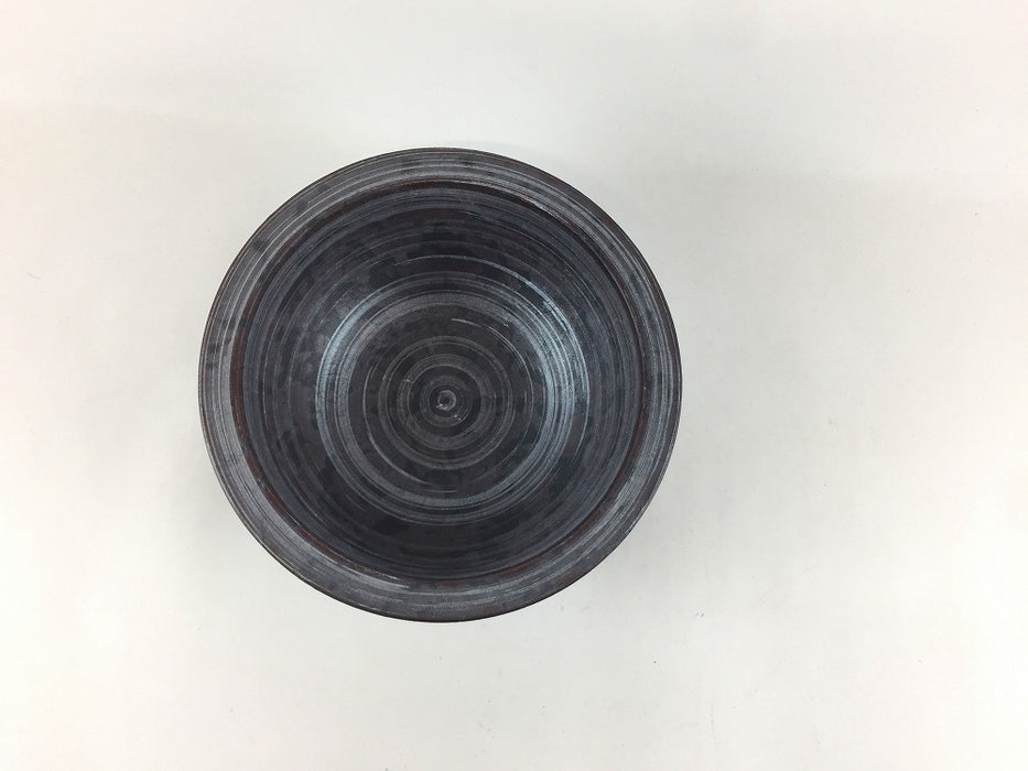 【SALE】130リムボウル　黒サビ銀ハケ　13cm　有田焼【訳あり】