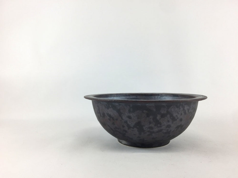 【SALE】130リムボウル　黒サビ銀ハケ　13cm　有田焼【訳あり】