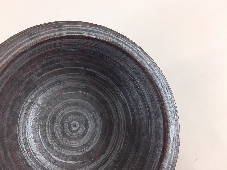 【SALE】130リムボウル　黒サビ銀ハケ　13cm　有田焼【訳あり】