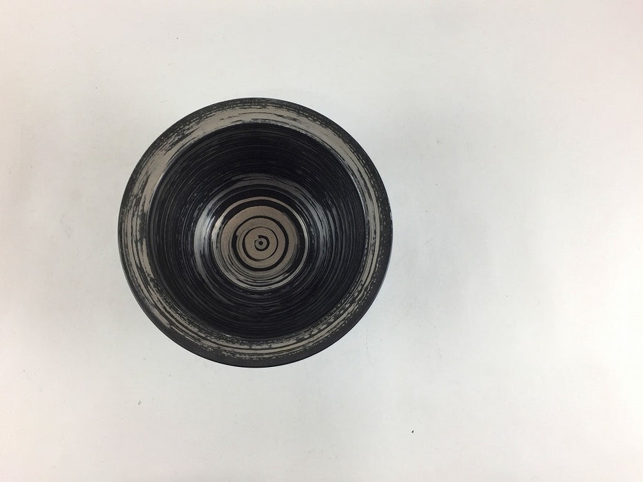 【SALE】100リムボウル　黒銀ハケ　10cm　有田焼【訳あり】