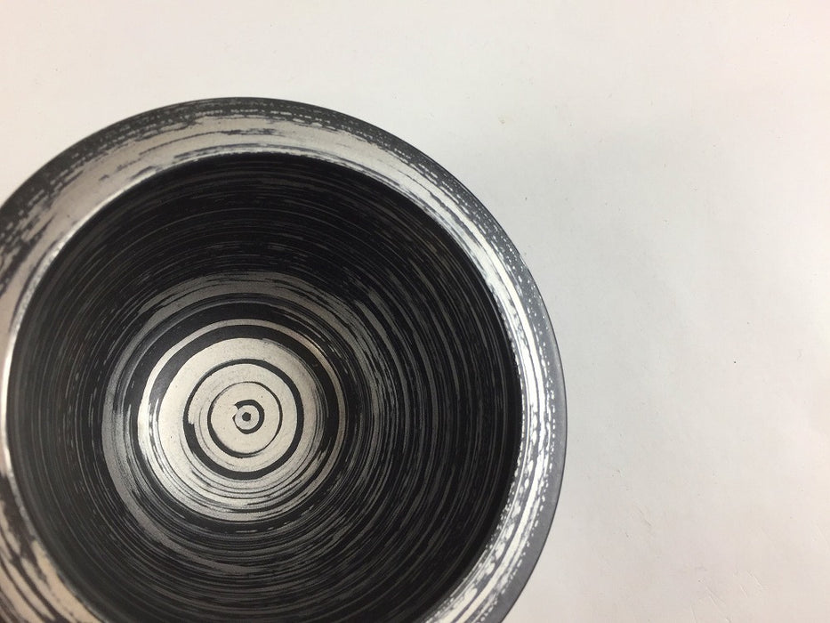 【SALE】100リムボウル　黒銀ハケ　10cm　有田焼【訳あり】