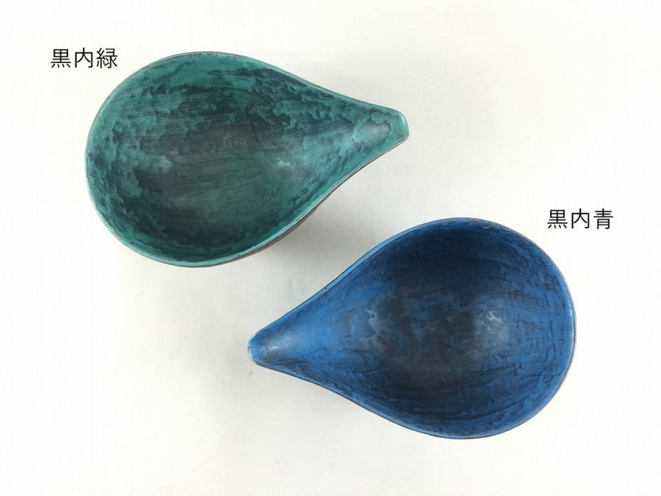 【SALE】片口器300cc　(黒内緑/黒内青)　14cm　有田焼【訳あり】