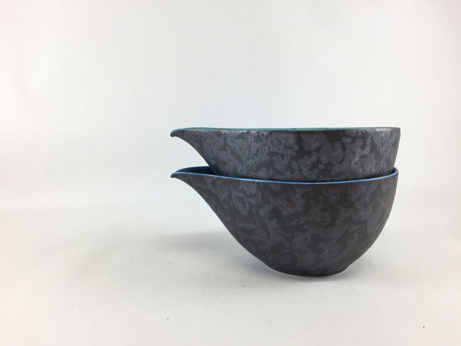 【SALE】片口器300cc　(黒内緑/黒内青)　14cm　有田焼【訳あり】