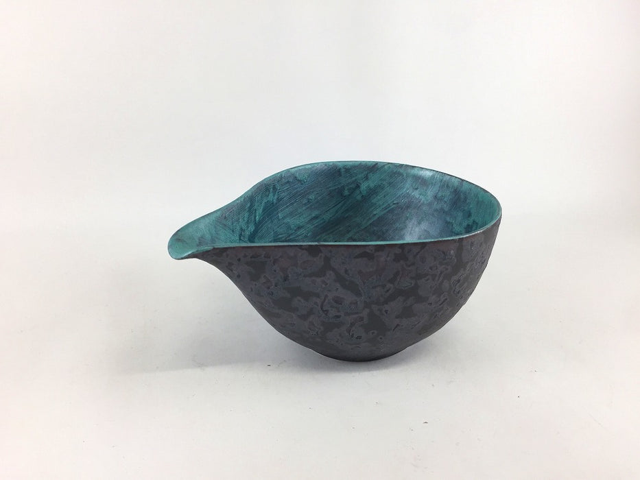 【SALE】片口器300cc　(黒内緑/黒内青)　14cm　有田焼【訳あり】