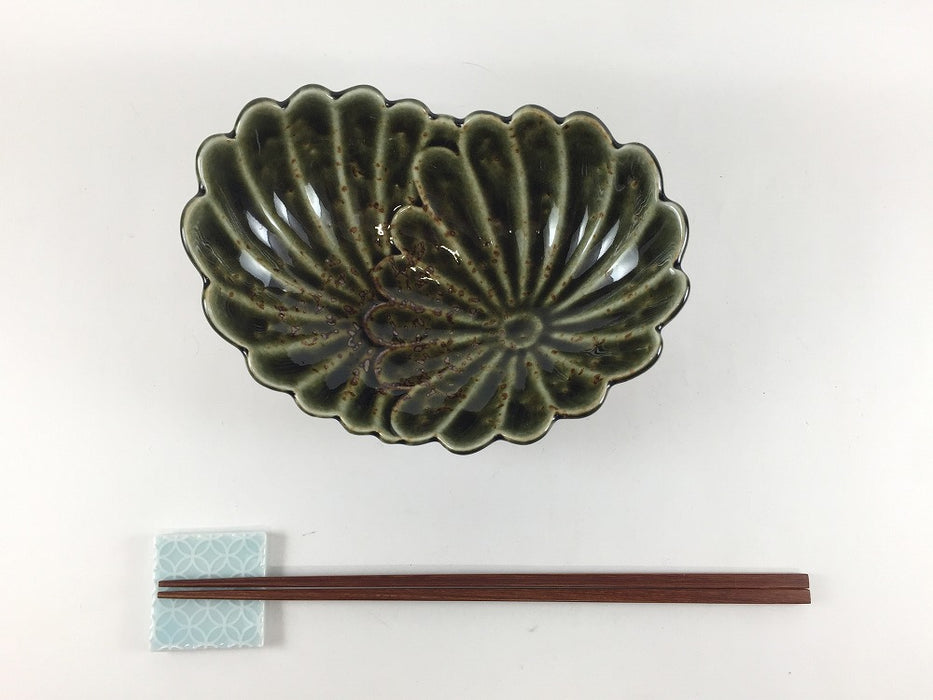 【SALE】170重菊鉢　コケ彩　17cm　有田焼【訳あり】