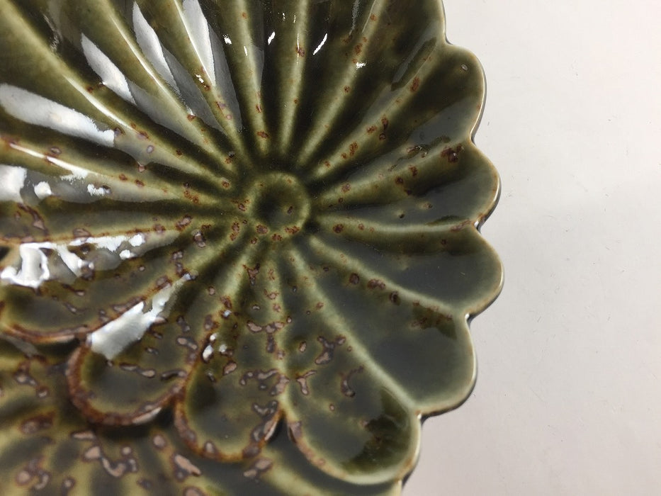 【SALE】170重菊鉢　コケ彩　17cm　有田焼【訳あり】