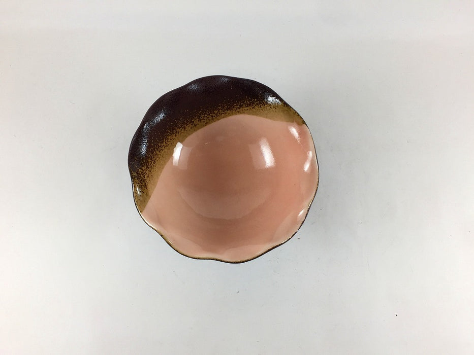 【SALE】焼〆ピンク高台小鉢　12cm　有田焼【訳あり】