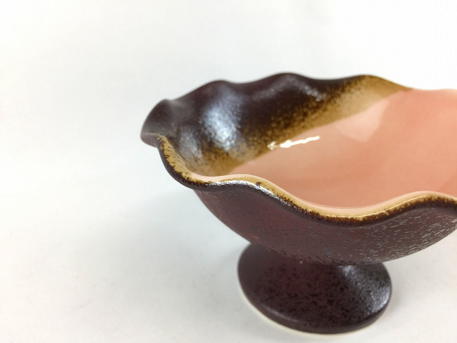 【SALE】焼〆ピンク高台小鉢　12cm　有田焼【訳あり】