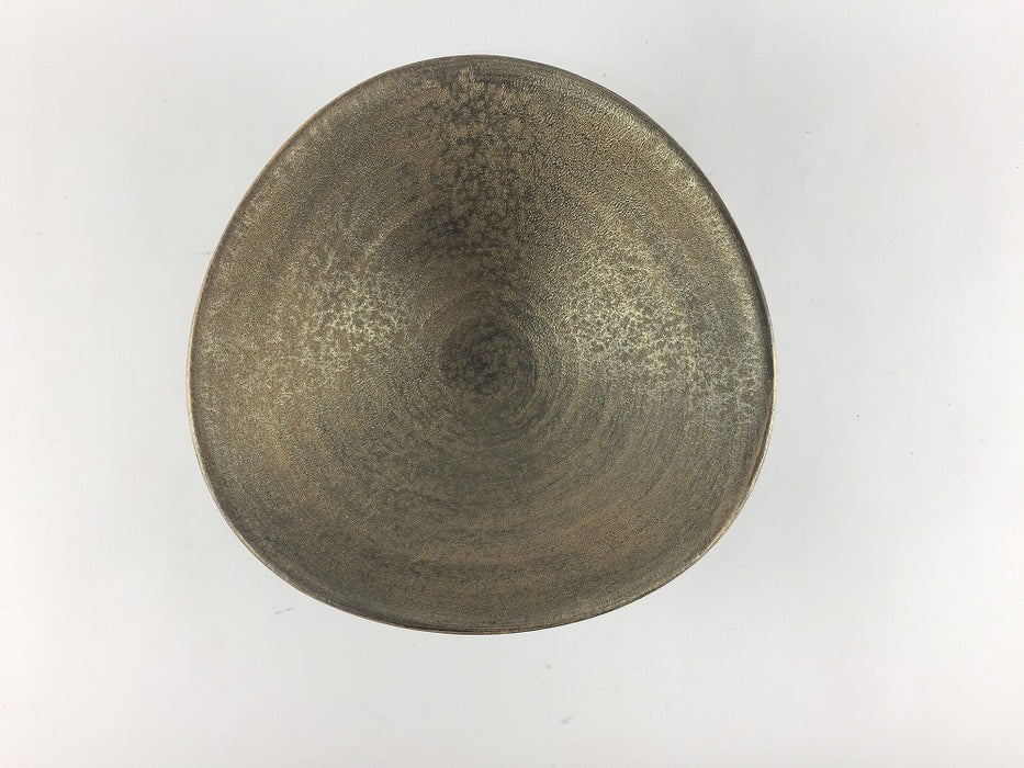 【SALE】145三角丸鉢　黒金　15cm　有田焼【訳あり】
