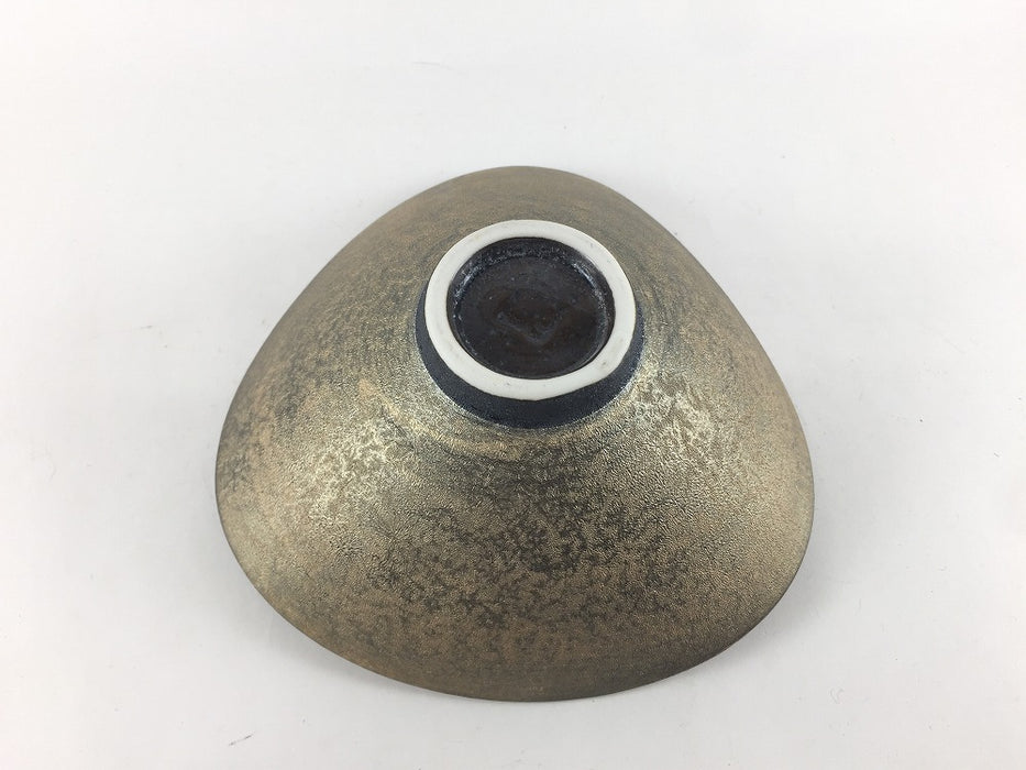 【SALE】145三角丸鉢　黒金　15cm　有田焼【訳あり】