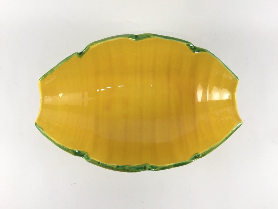 【SALE】樽向付　黄渕グリーン　20cm　有田焼【訳あり】
