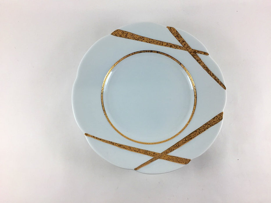 【SALE】金交差19cm皿　有田焼【訳あり】