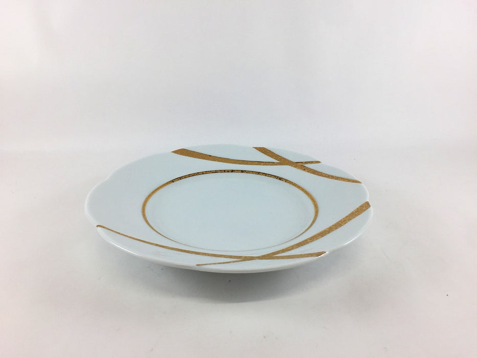 【SALE】金交差19cm皿　有田焼【訳あり】