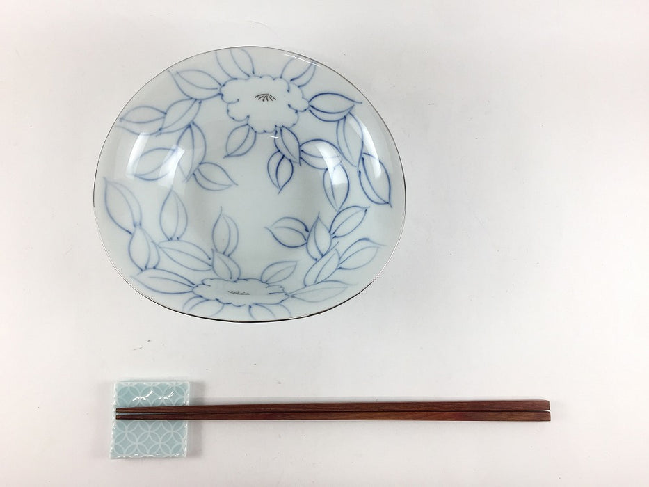 【SALE】155変形三足向　(色絵乱刷毛/染花銀線)　16cm　有田焼【訳あり】