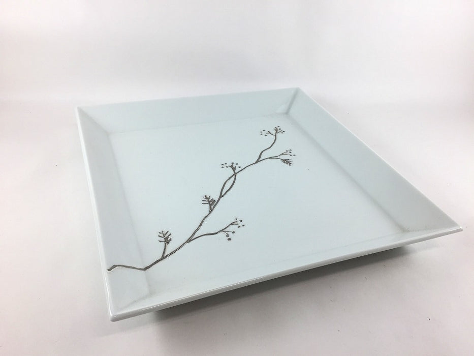 【SALE】プラチナ山帰来正角8寸皿　25.5cm　有田焼【訳あり】