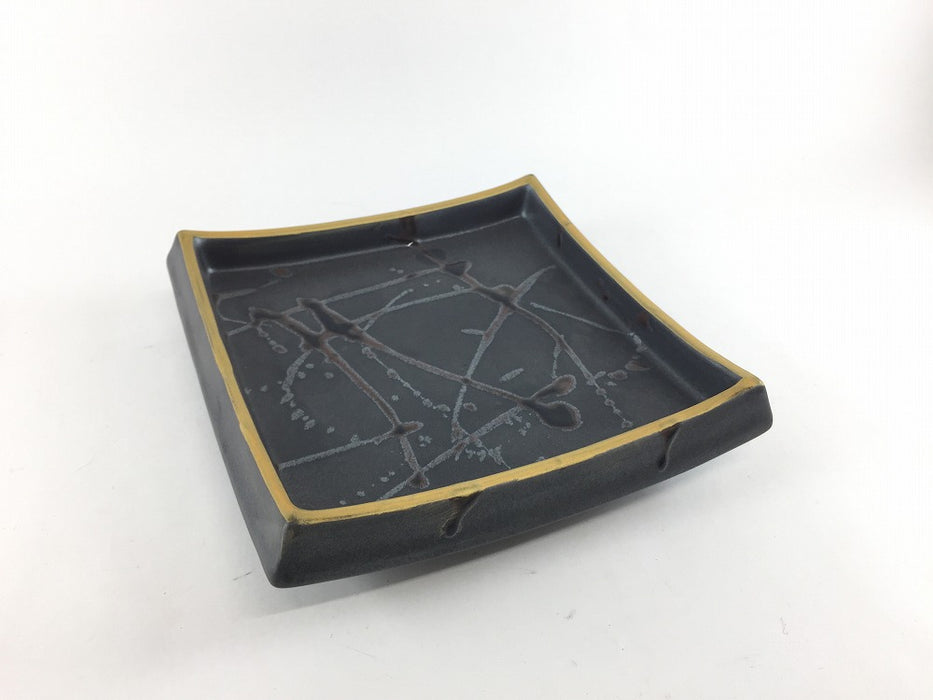 【SALE】155角向　鉄彩ルリタタキ渕金　15.5cm　有田焼【訳あり】