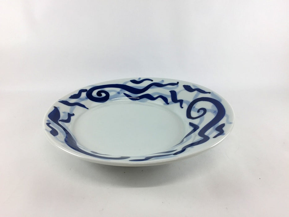 【SALE】片上り225皿(藍筆遊び)　22.5cm　有田焼【訳あり】