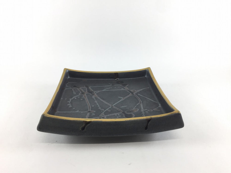 【SALE】155角向　鉄彩ルリタタキ渕金　15.5cm　有田焼【訳あり】