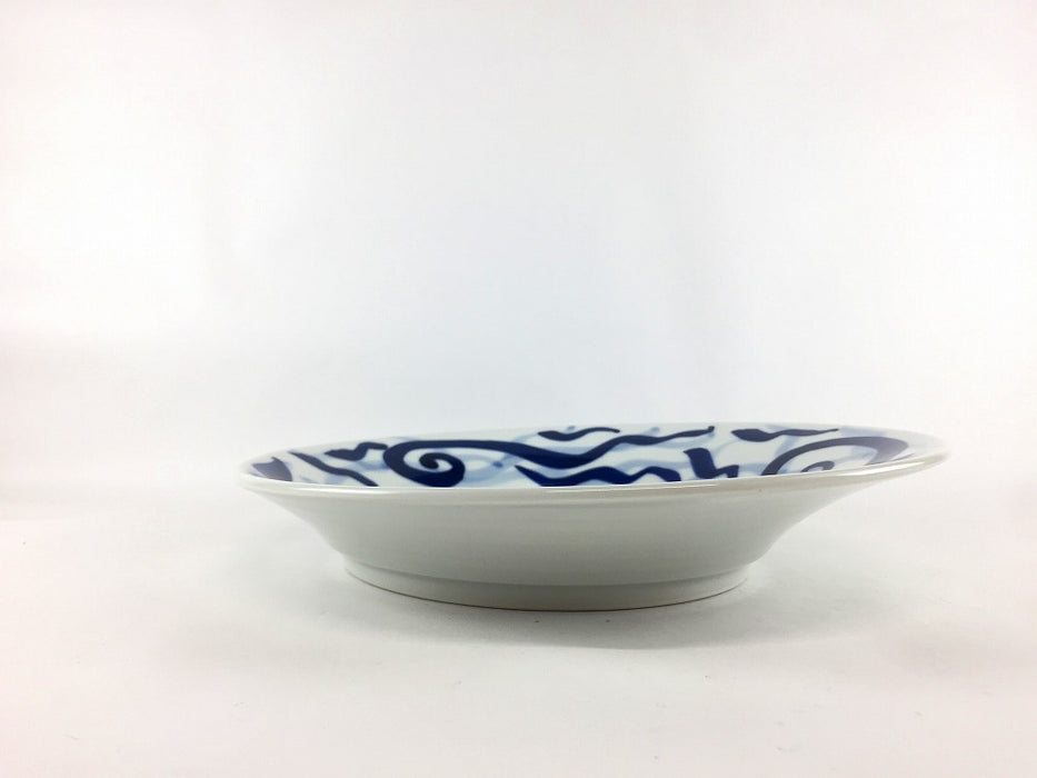 【SALE】片上り225皿(藍筆遊び)　22.5cm　有田焼【訳あり】