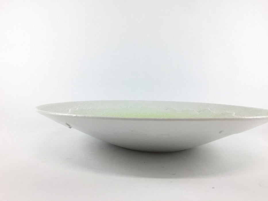 【SALE】250稜線彫平鉢　内光緑泡　25cm　有田焼【訳あり】