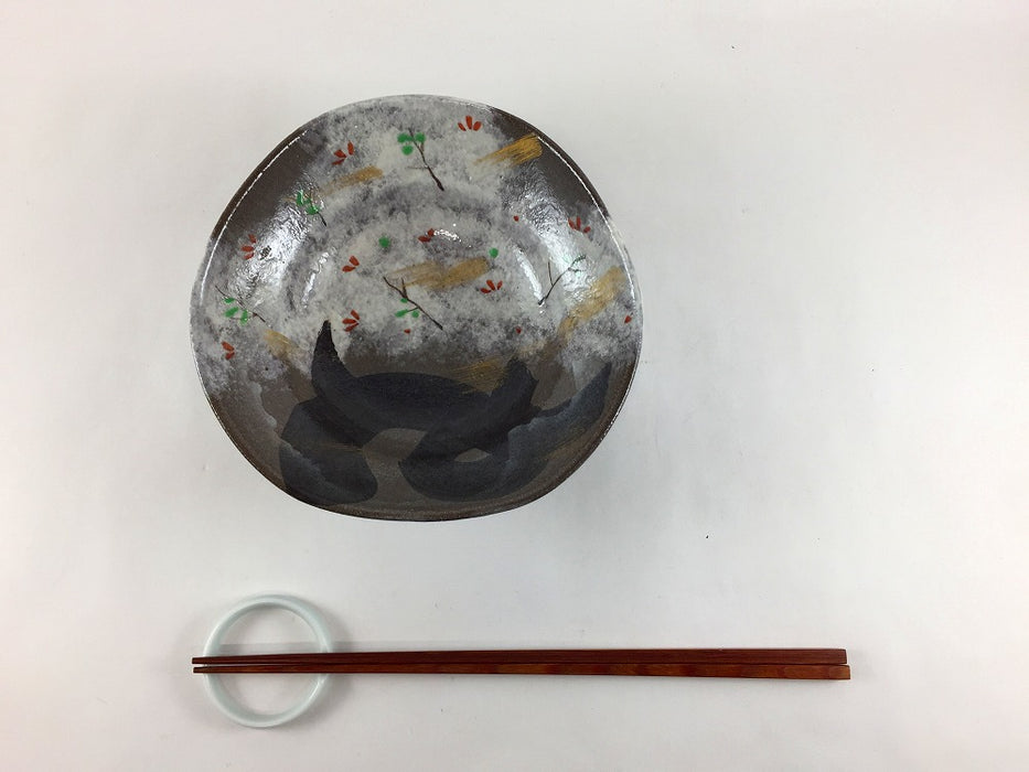 【SALE】金彩桜木図5寸三角鉢　15cm　有田焼【訳あり】