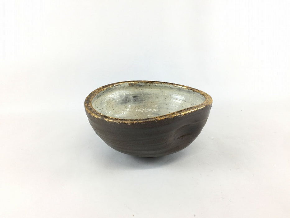 【SALE】(黒)錦内白化粧渕金タタキ小丼　13cm　有田焼【訳あり】