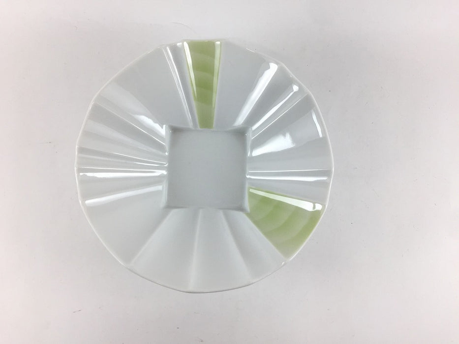 【SALE】14cm切子鉢　緑ウェーブ　14.5cm　有田焼【訳あり】