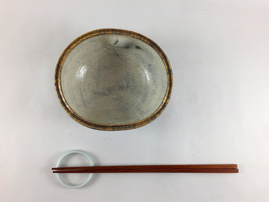 【SALE】(黒)錦内白化粧渕金タタキ小丼　13cm　有田焼【訳あり】