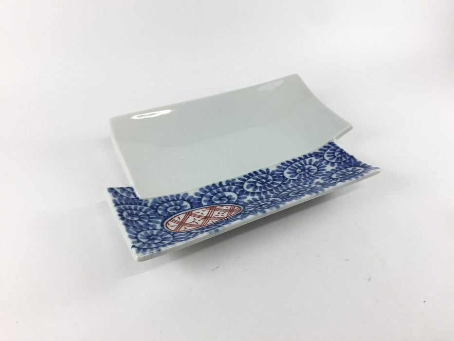 【SALE】タコ唐草地紋合せ皿　20cm　有田焼【訳あり】
