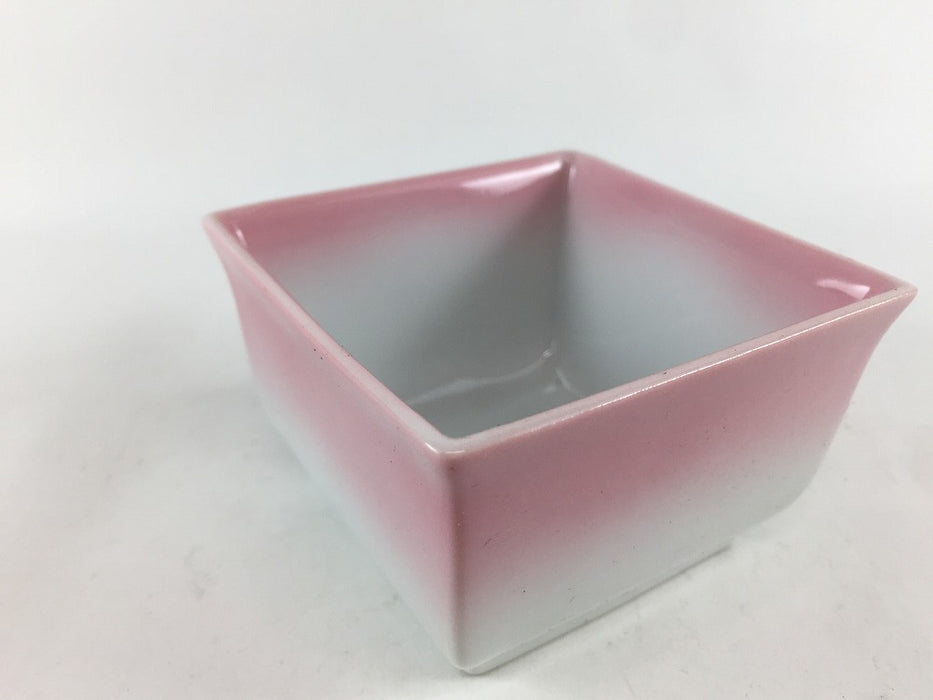 【SALE】角小鉢　7cm　ピンク吹　波佐見焼(j.R)【訳あり】