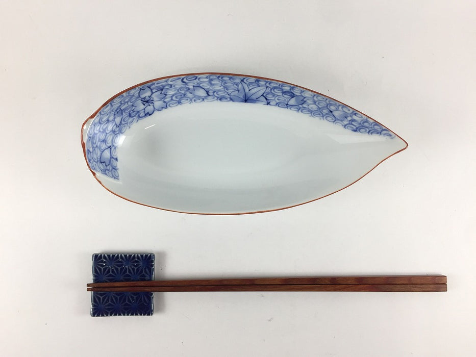 【SALE】うず春秋　笹皿　20cm　波佐見焼【訳あり】