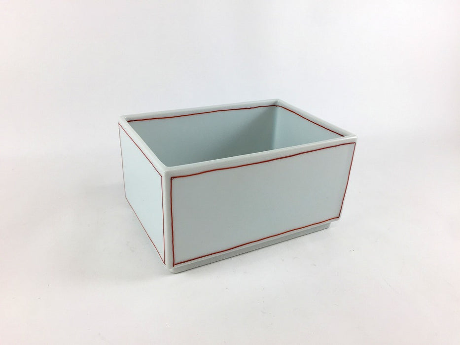 【SALE】長角4寸向付/錦赤線　11.5cm　有田焼【訳あり】