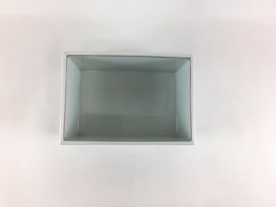 【SALE】長角4寸向付/錦赤線　11.5cm　有田焼【訳あり】