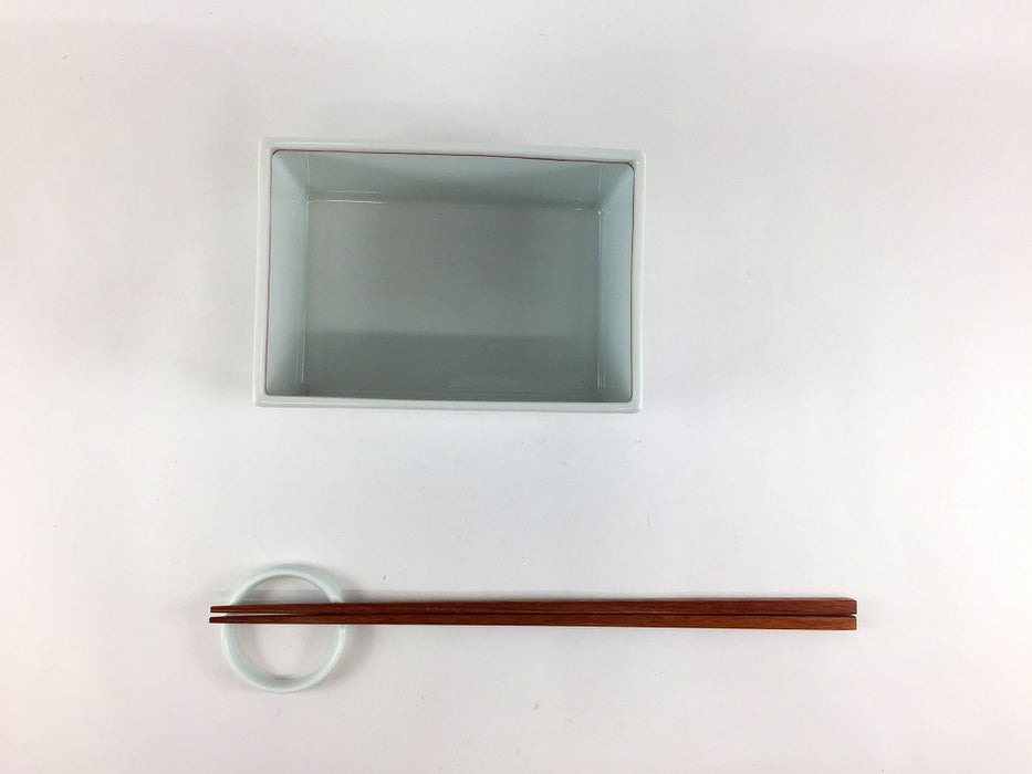 【SALE】長角4寸向付/錦赤線　11.5cm　有田焼【訳あり】