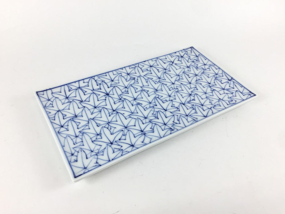 185短冊皿　紅葉詰　(青/赤)　19cm　波佐見焼