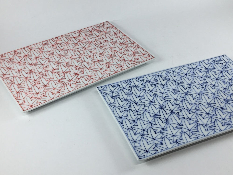 215短冊皿　紅葉詰　(青/赤)　22cm　波佐見焼
